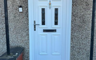 White UPVC Front Door Installed in Kilmarnock, East Ayrshire